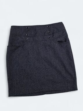 Must Have Gray Button-Accent Pencil Skirt Size Medium Career Office